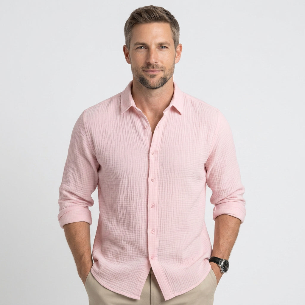 Men’s Textured Button Up Shirt