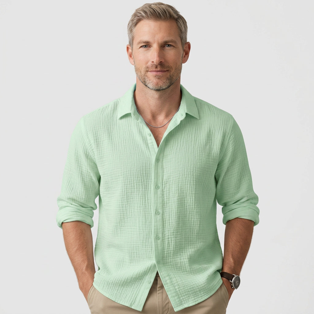 Men’s Textured Button Up Shirt