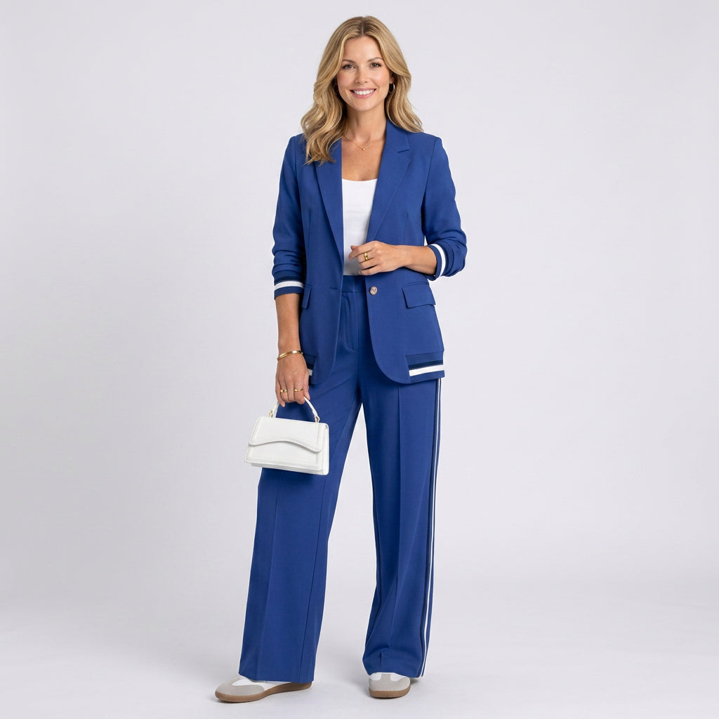 Suit Set – Blazer and Wide Leg Trousers Smart Casual Style