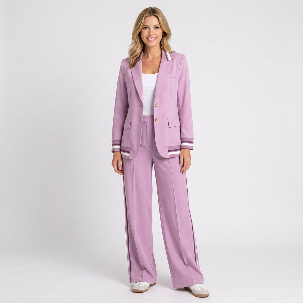 Suit Set – Blazer and Wide Leg Trousers Smart Casual Style