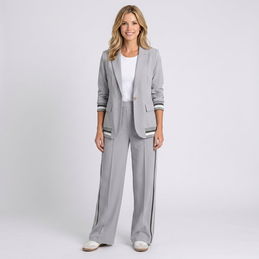 Suit Set – Blazer and Wide Leg Trousers Smart Casual Style