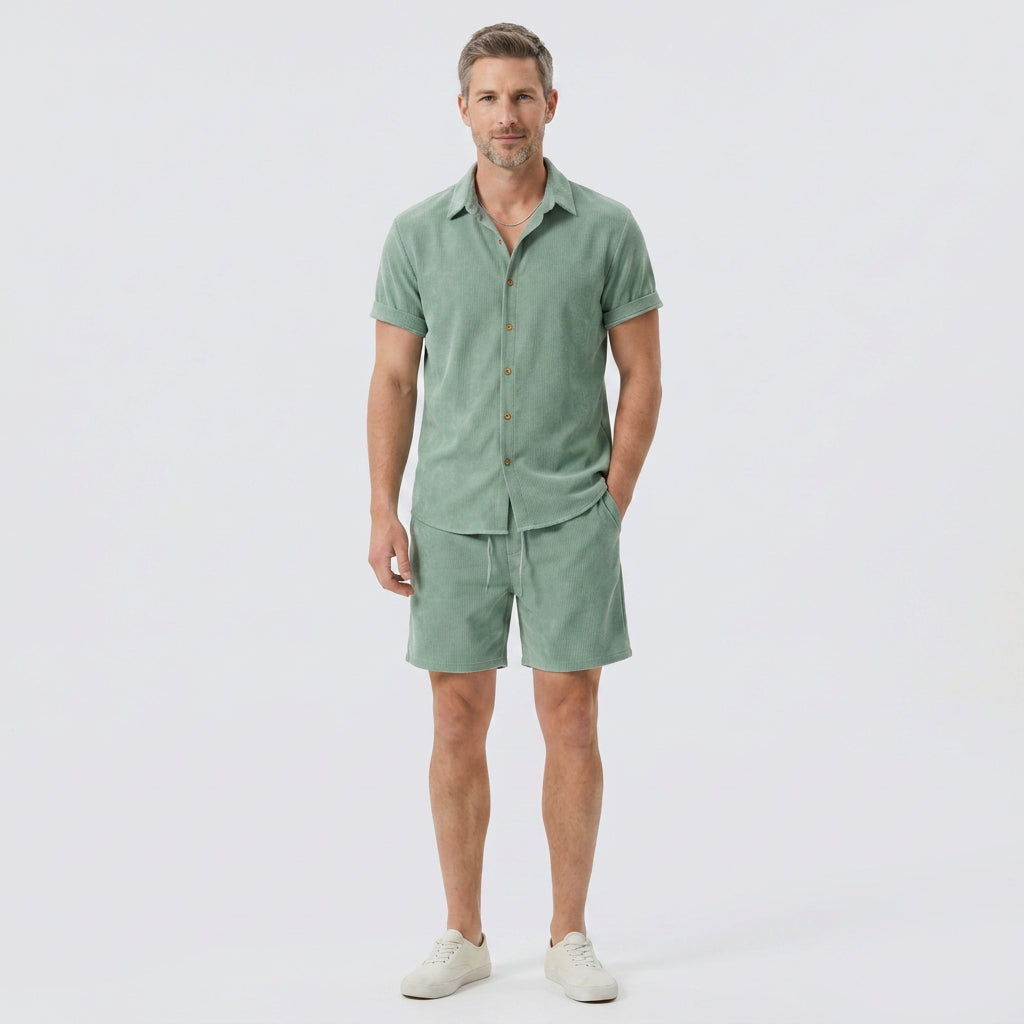 Men’s Short Sleeve Shirt and Shorts Set