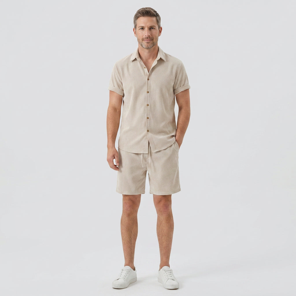 Men’s Short Sleeve Shirt and Shorts Set