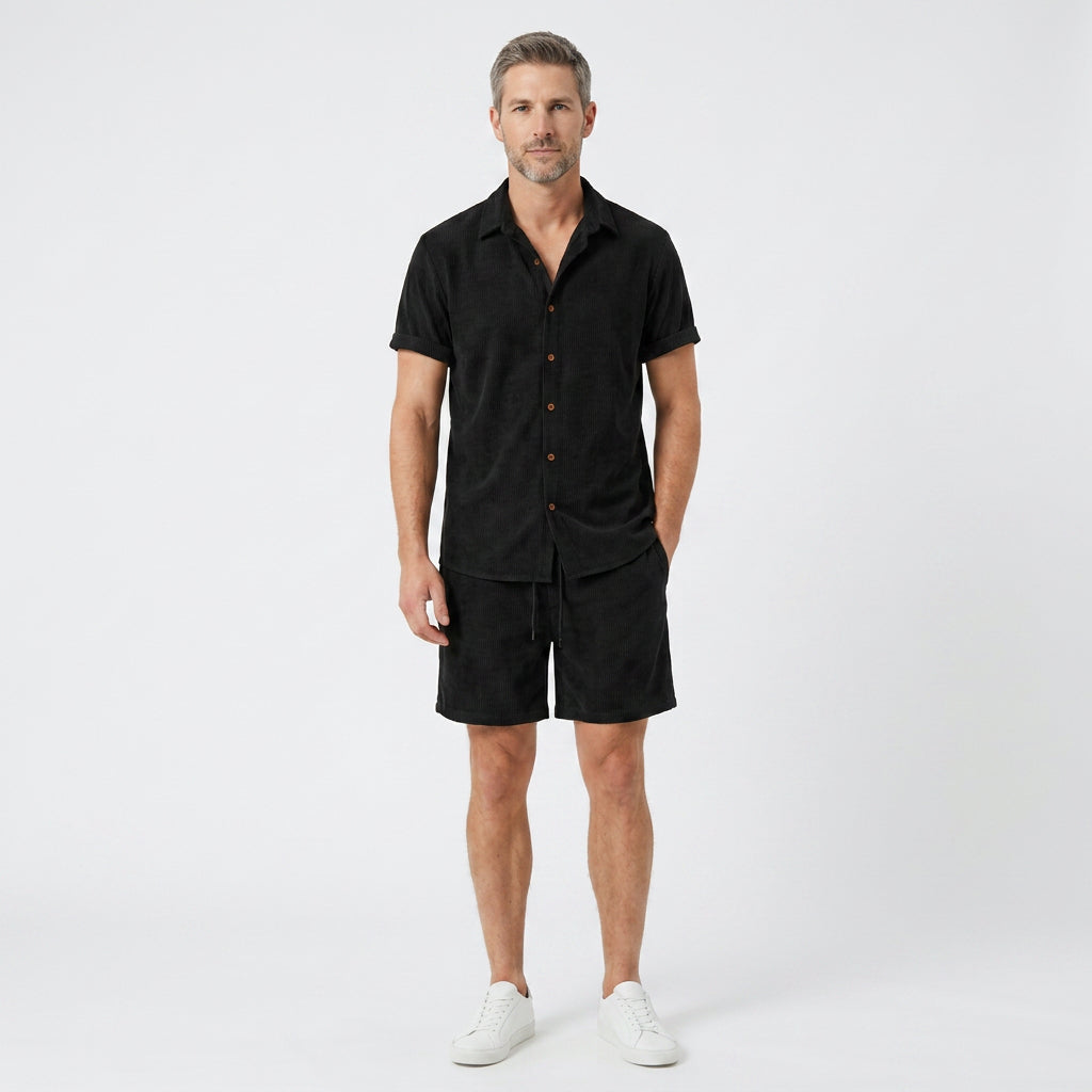 Men’s Short Sleeve Shirt and Shorts Set