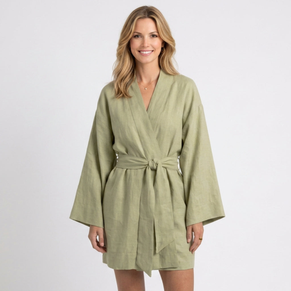 Mini Dress – Wrap Belted Kimono Style