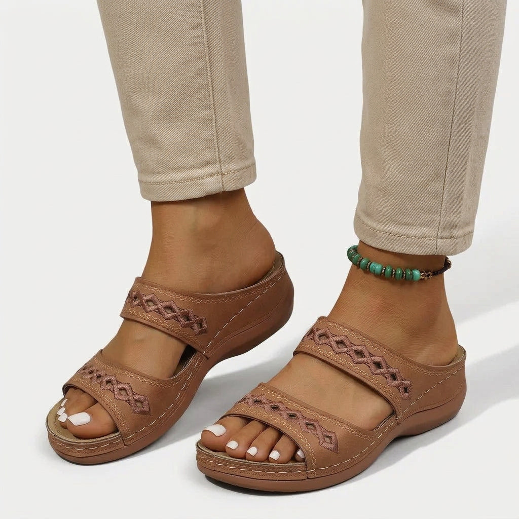 Sandals – Embroidered Comfort Slide Style