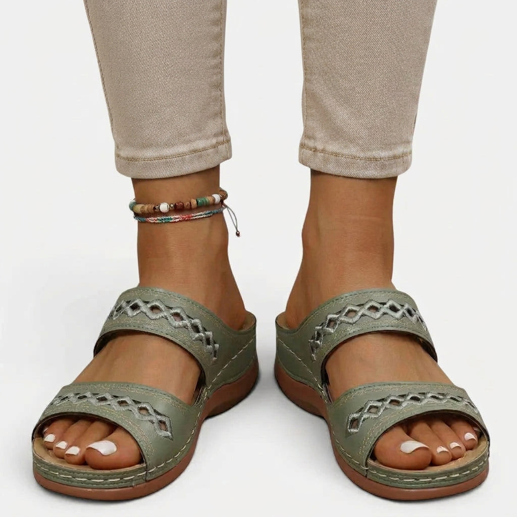 Sandals – Embroidered Comfort Slide Style