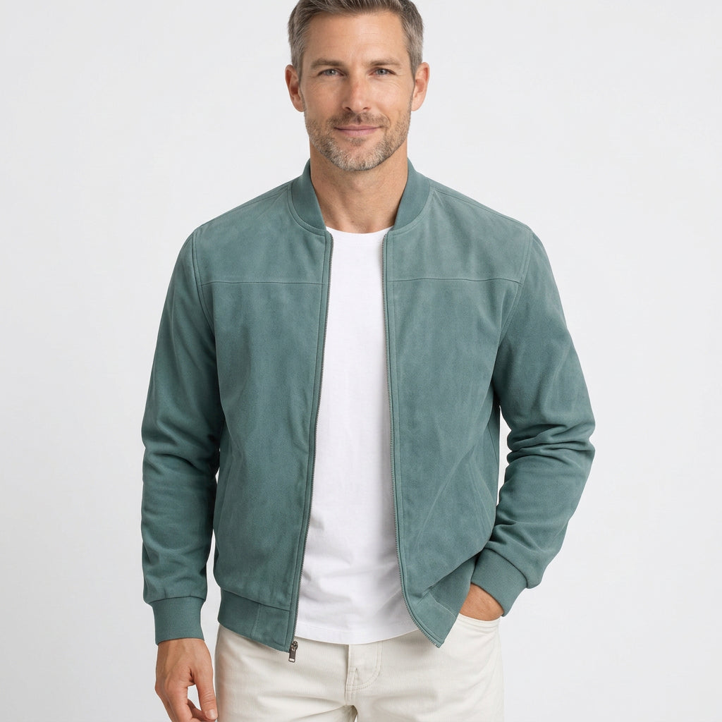 Men’s Suede Style Bomber Jacket