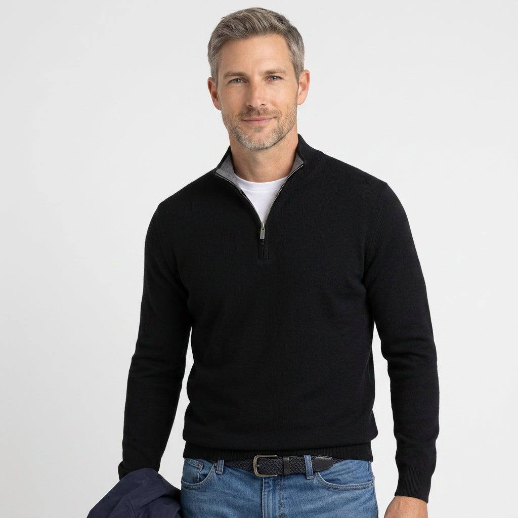Men’s Quarter Zip Knit Sweater