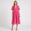 Dress – Cut-Out Check Midi Dress