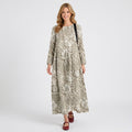 Floral Embroidered Linen Maxi Dress