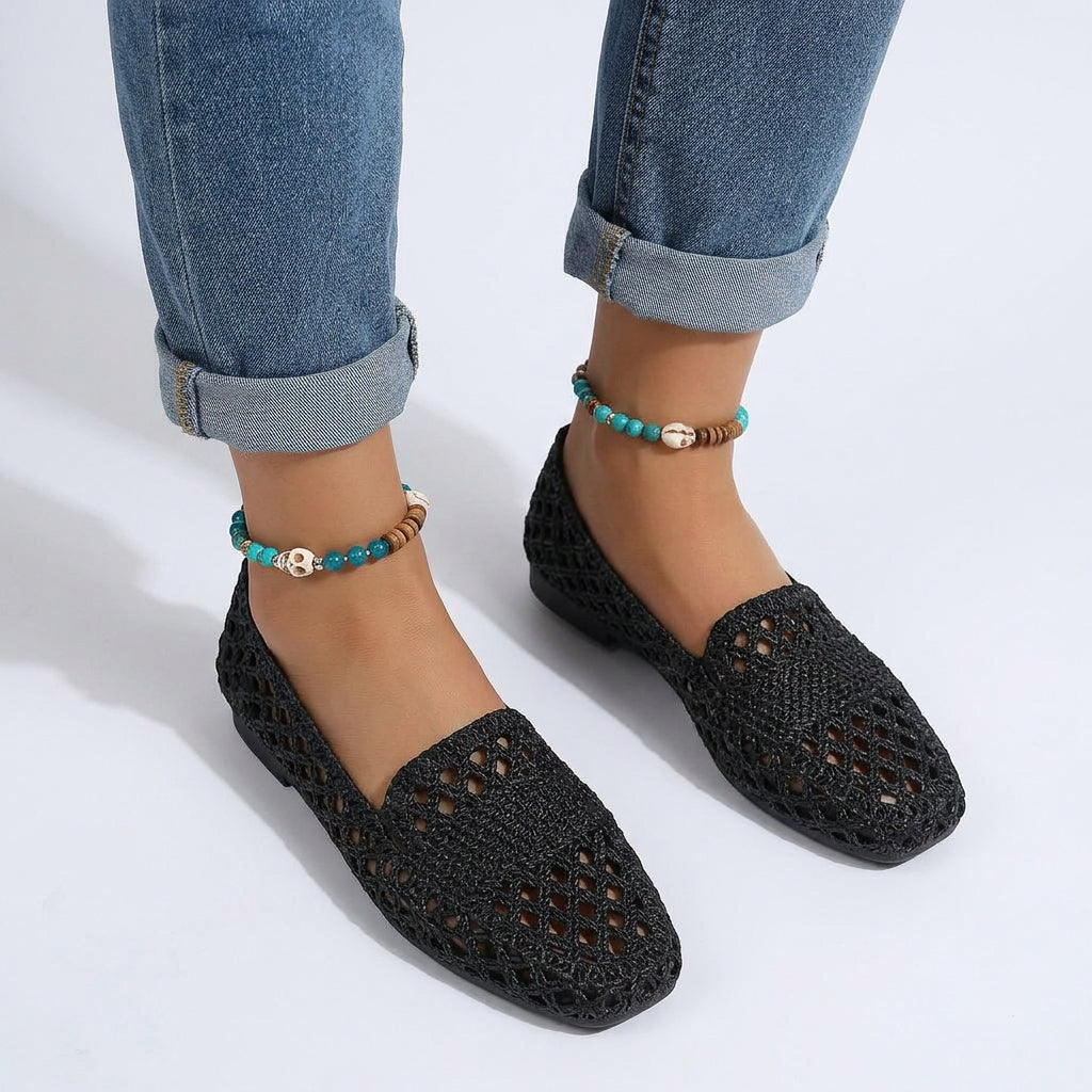 Crochet Woven Slip-On Flats