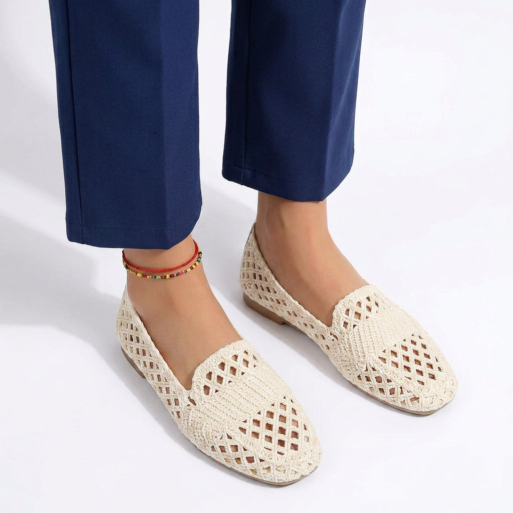 Crochet Woven Slip-On Flats