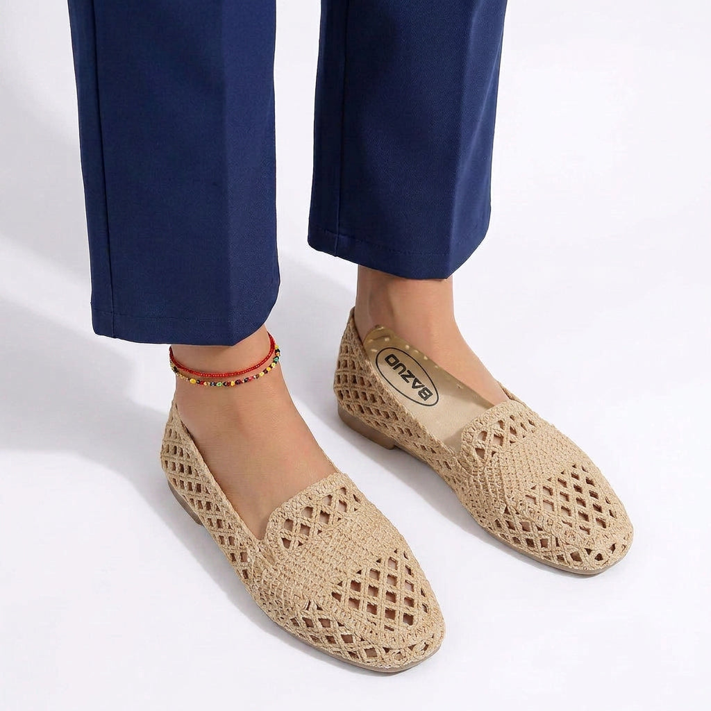 Crochet Woven Slip-On Flats