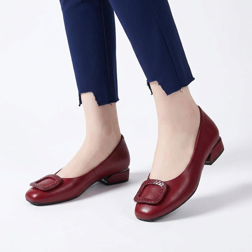 Square Buckle Ballet Flats