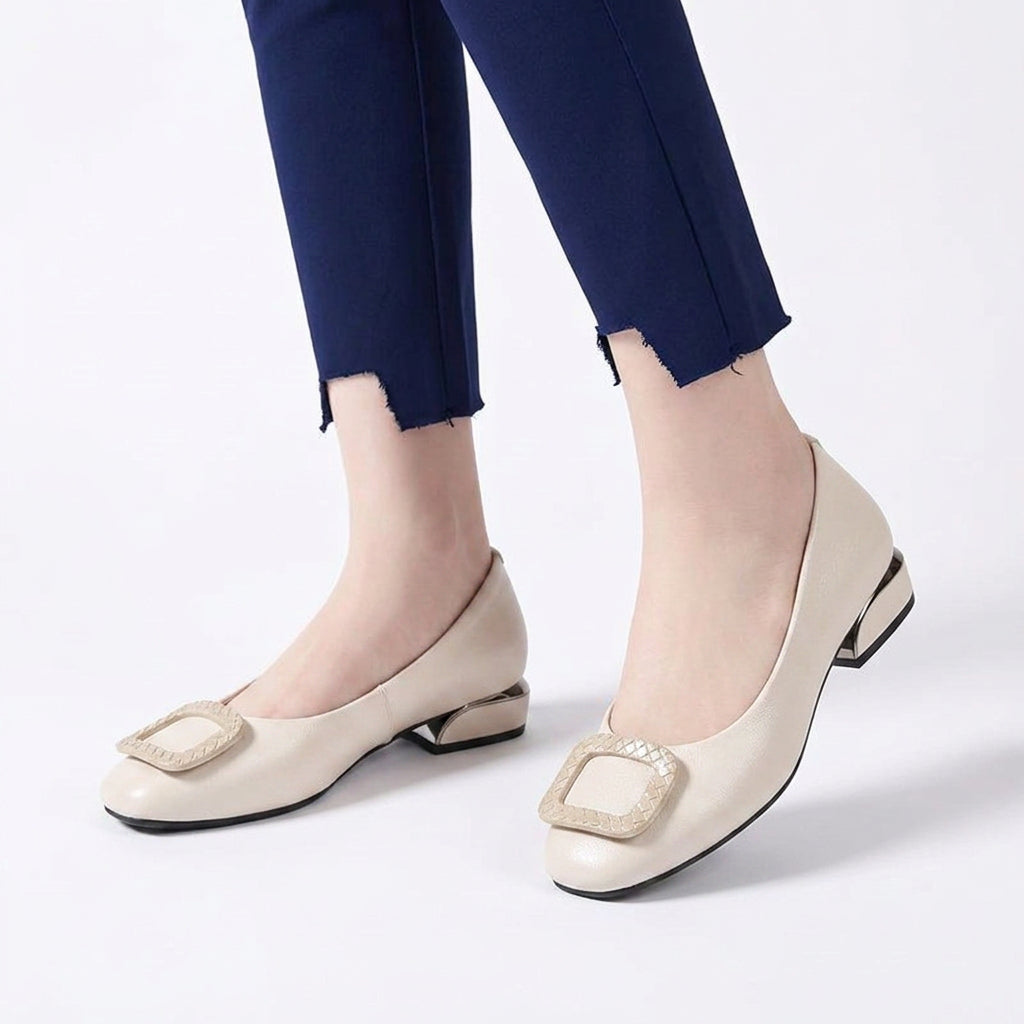 Square Buckle Ballet Flats