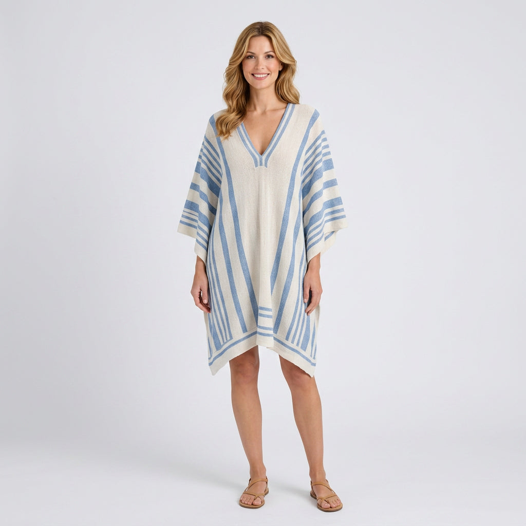 Coastal Stripe Resort Kaftan Dress