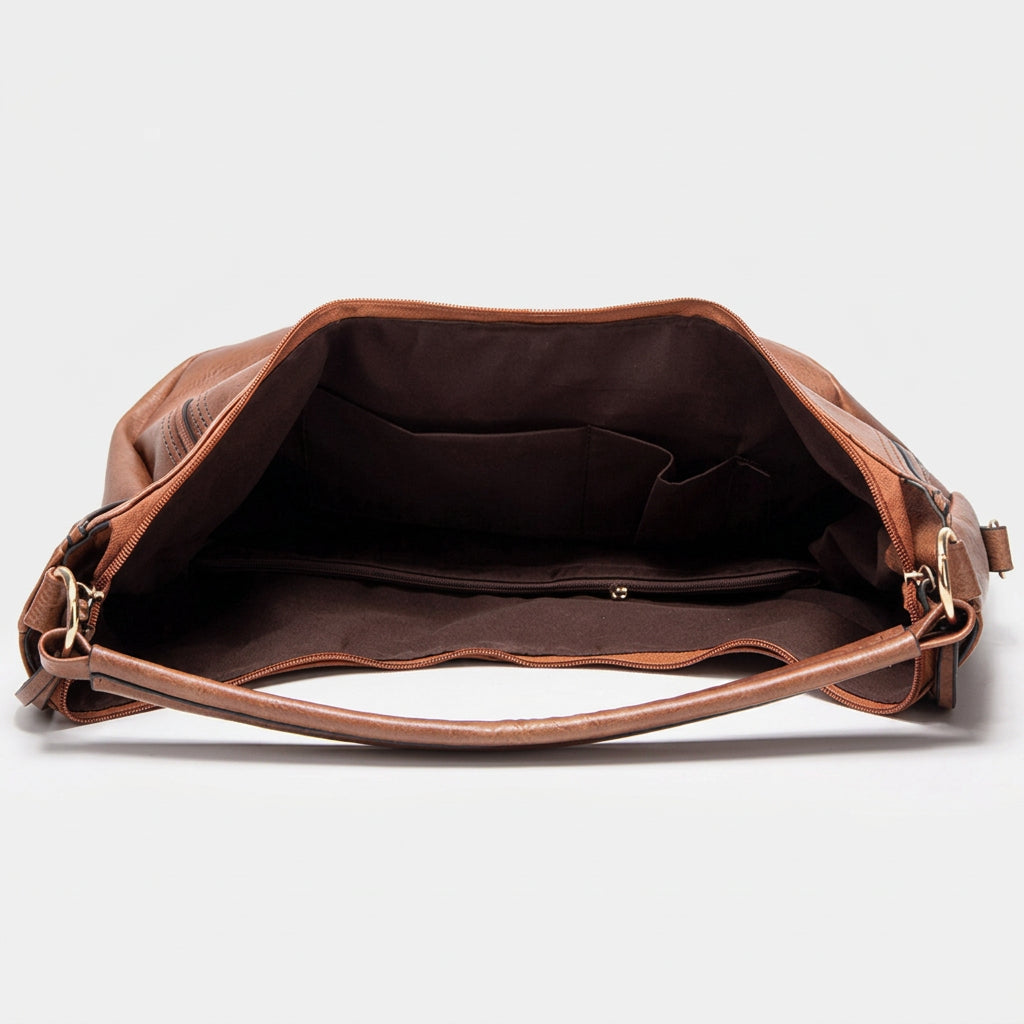 Perforated Hobo Shoulder Bag