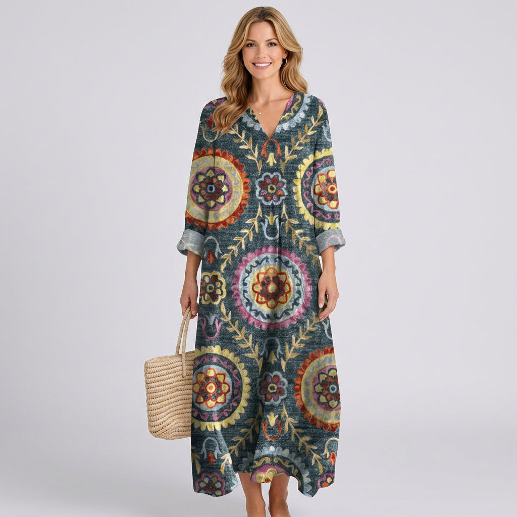 Bohemian Mosaic Maxi Dress