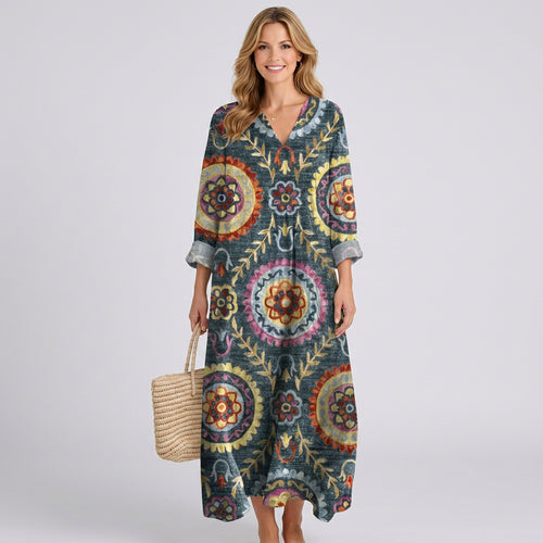 Bohemian Mosaic Maxi Dress