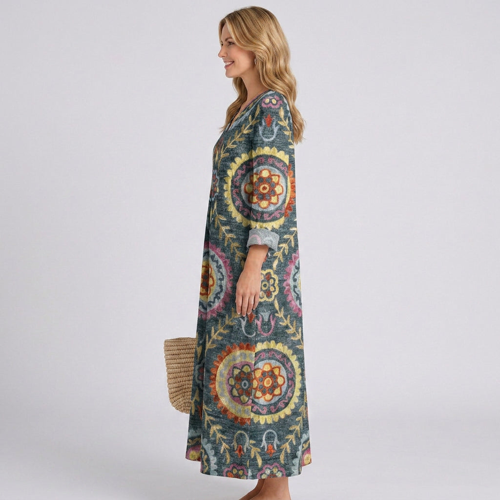 Bohemian Mosaic Maxi Dress