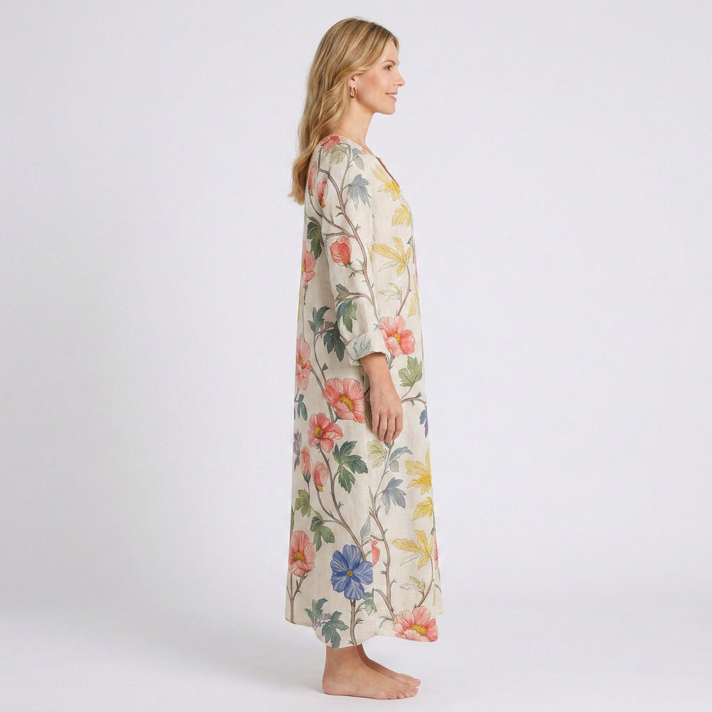 Botanical Print Maxi Dress