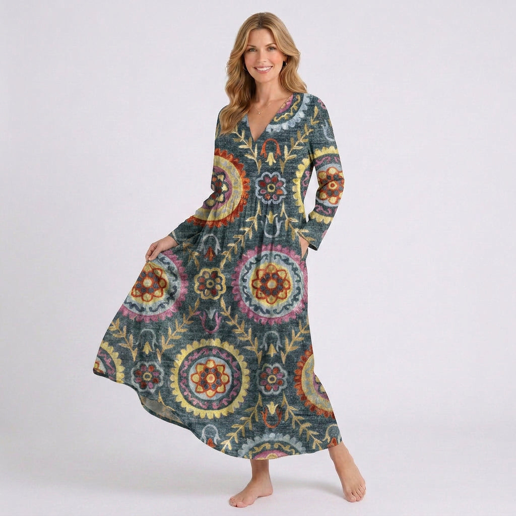 Bohemian Mosaic Maxi Dress