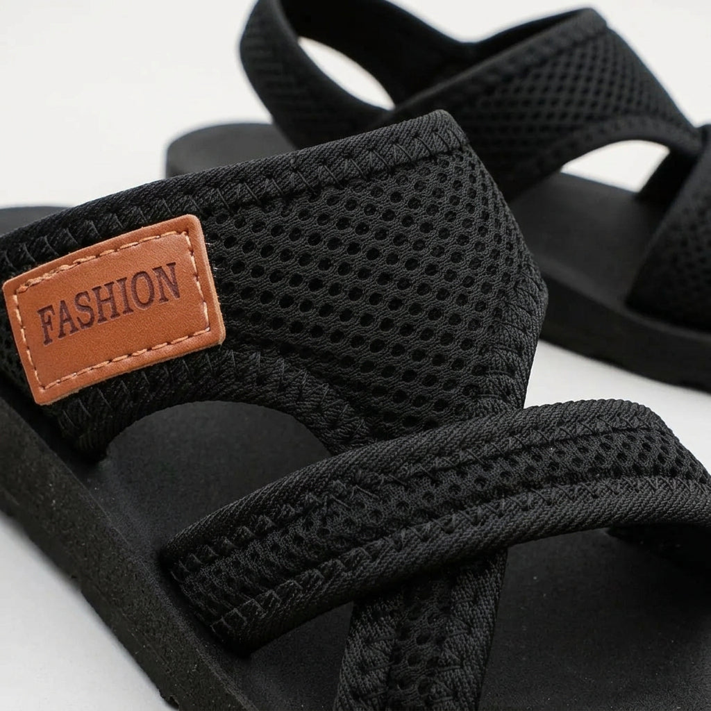 Comfort Cross-Strap Slide Sandals