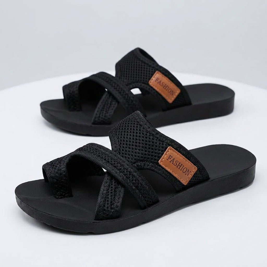 Comfort Cross-Strap Slide Sandals