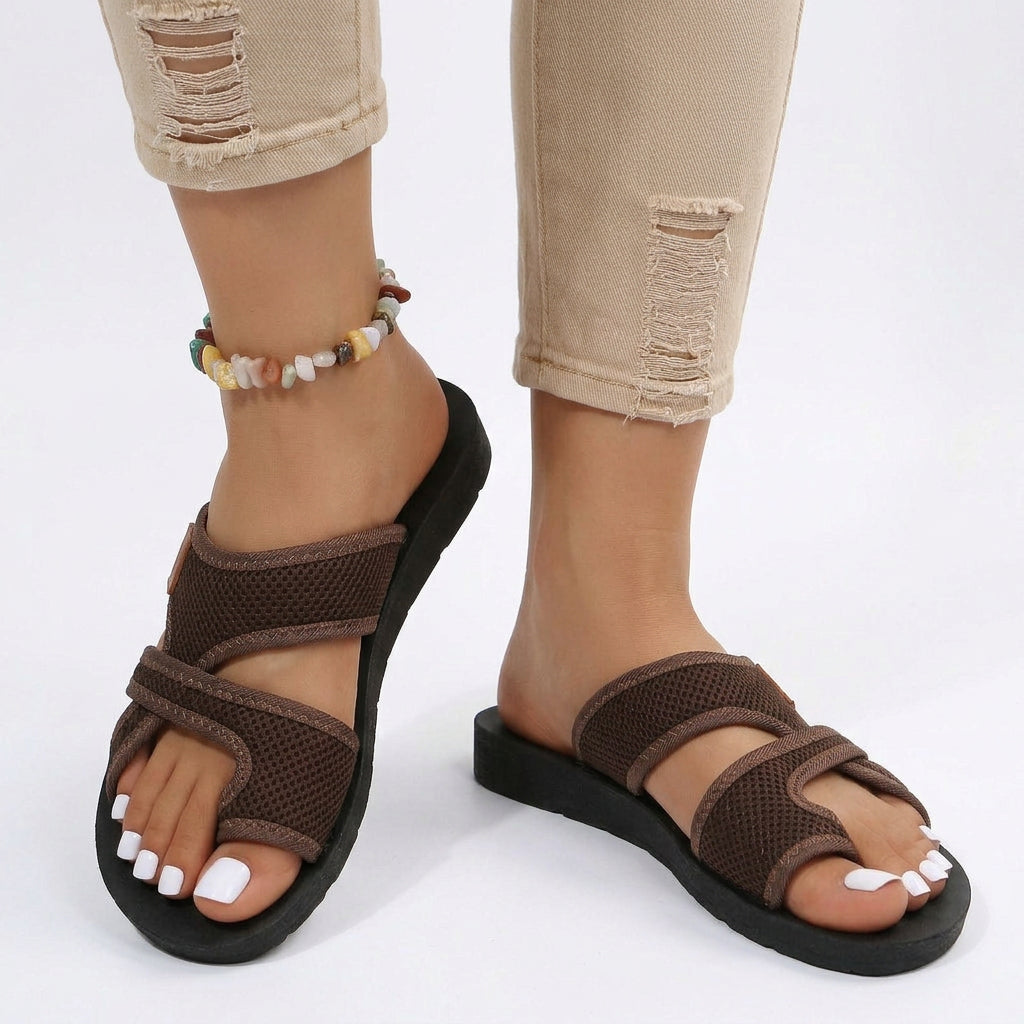 Comfort Cross-Strap Slide Sandals