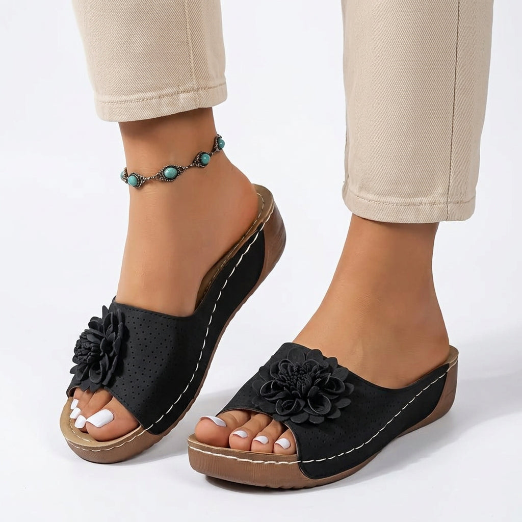 Floral Comfort Slide Sandals