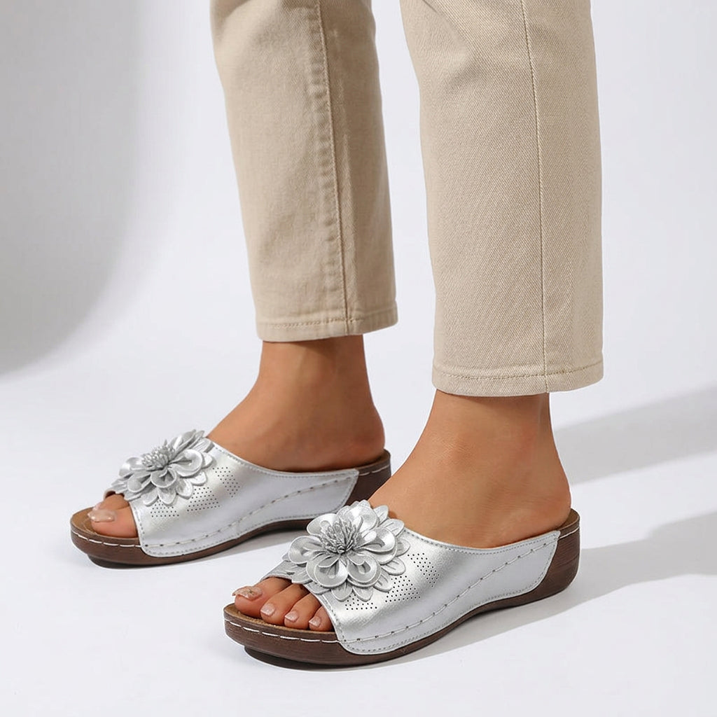 Floral Comfort Slide Sandals