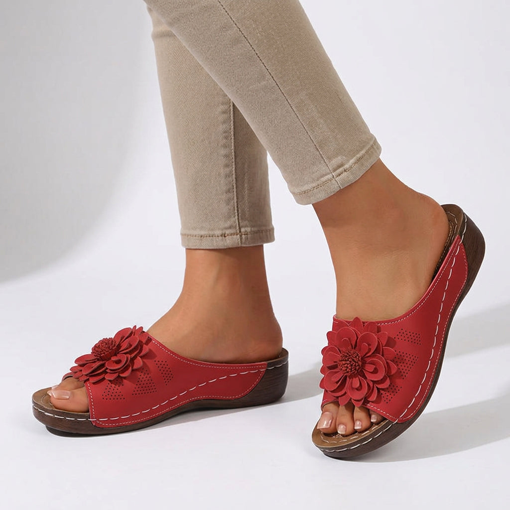 Floral Comfort Slide Sandals