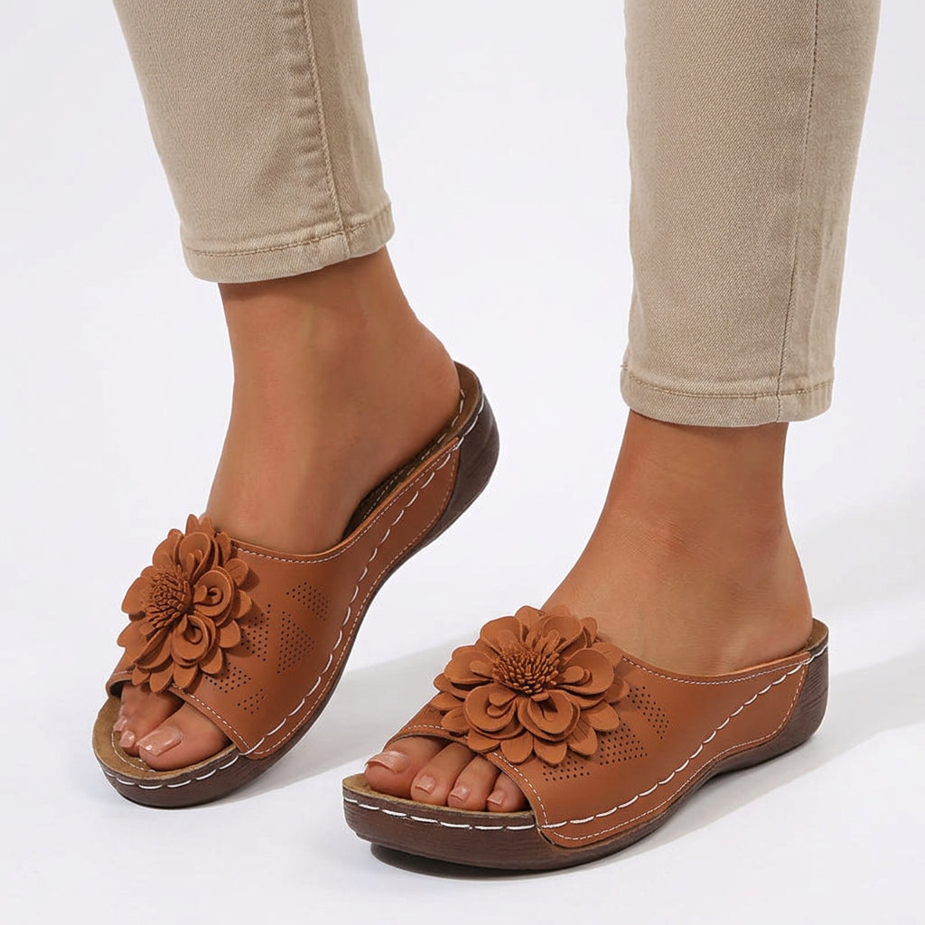 Floral Comfort Slide Sandals