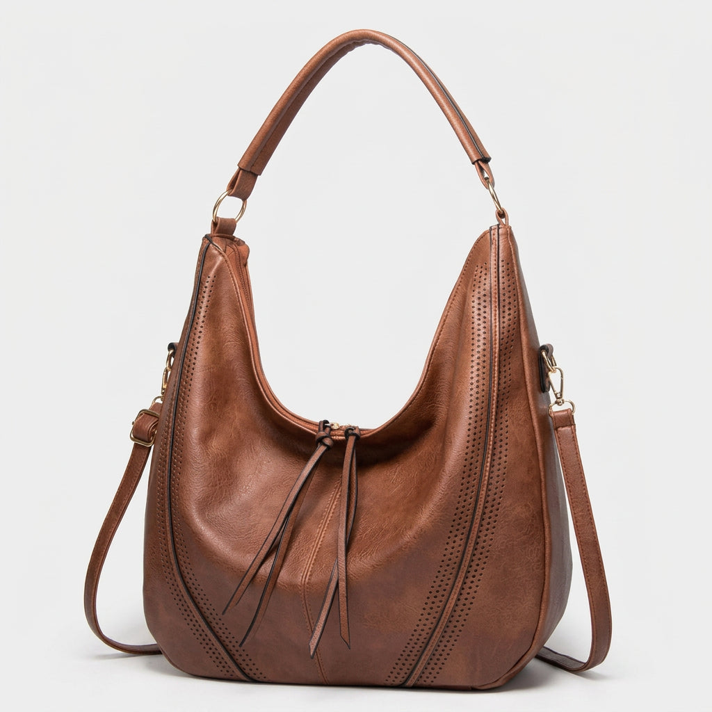 Perforated Hobo Shoulder Bag