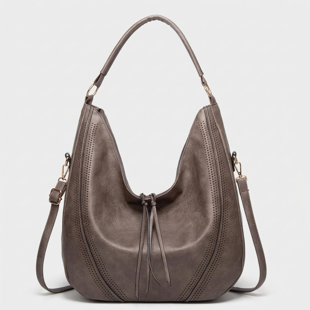 Perforated Hobo Shoulder Bag