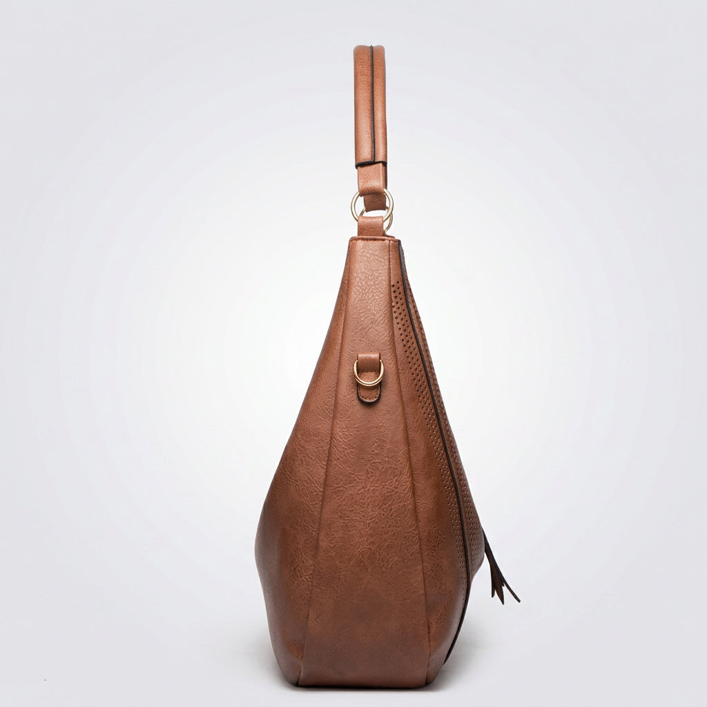 Perforated Hobo Shoulder Bag