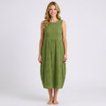 Embroidered Sleeveless Midi Dress