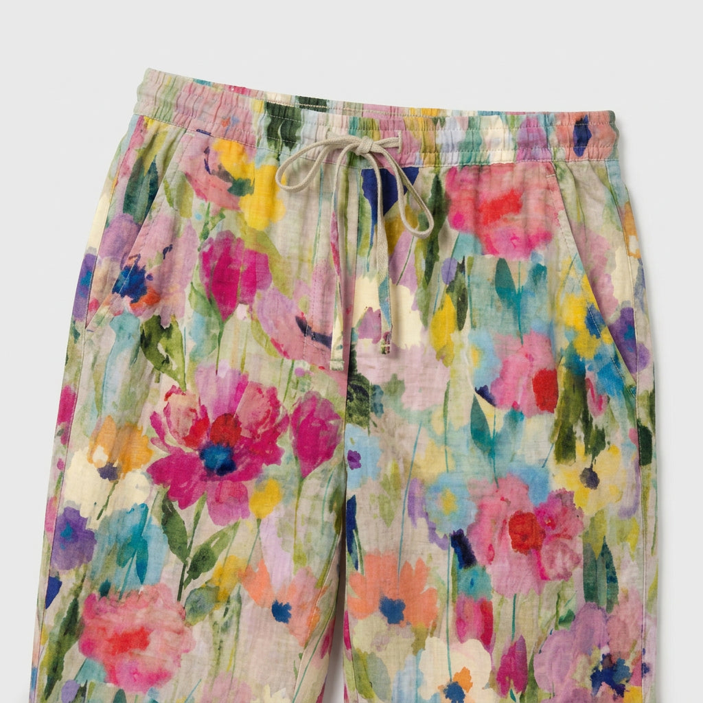 Watercolour Floral Drawstring Trousers