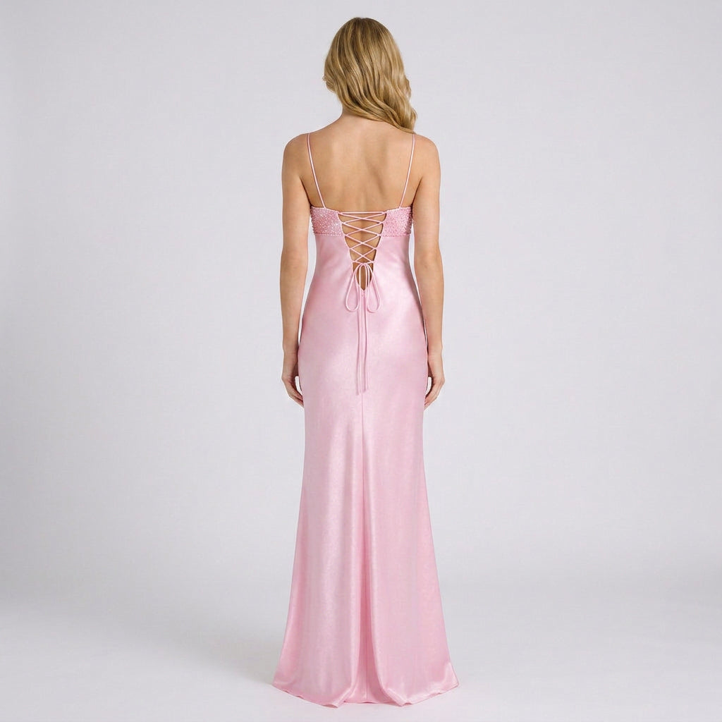 Beaded Halter Maxi Dress