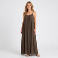 Gathered Neck Sleeveless Maxi Dress