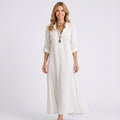 Embroidered V-Neck Maxi Dress