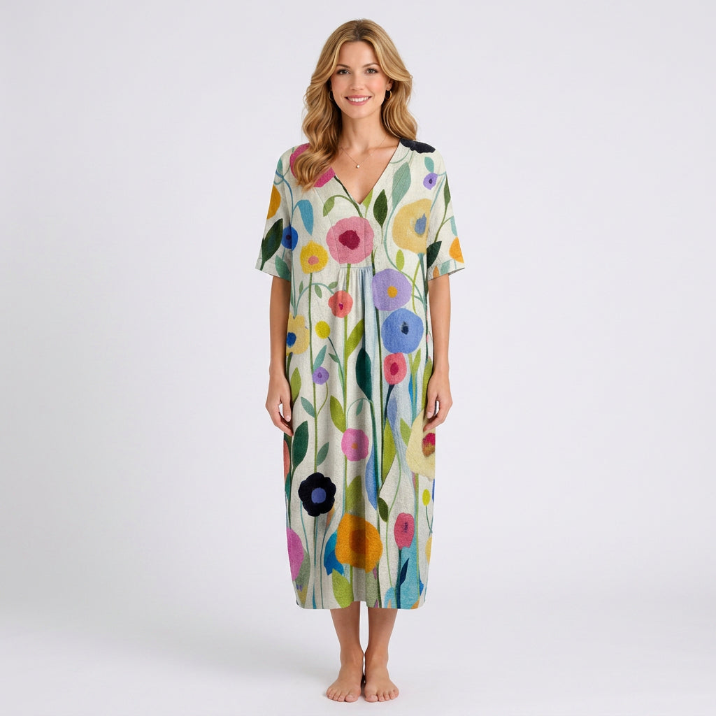 Watercolour Floral Midi Dress