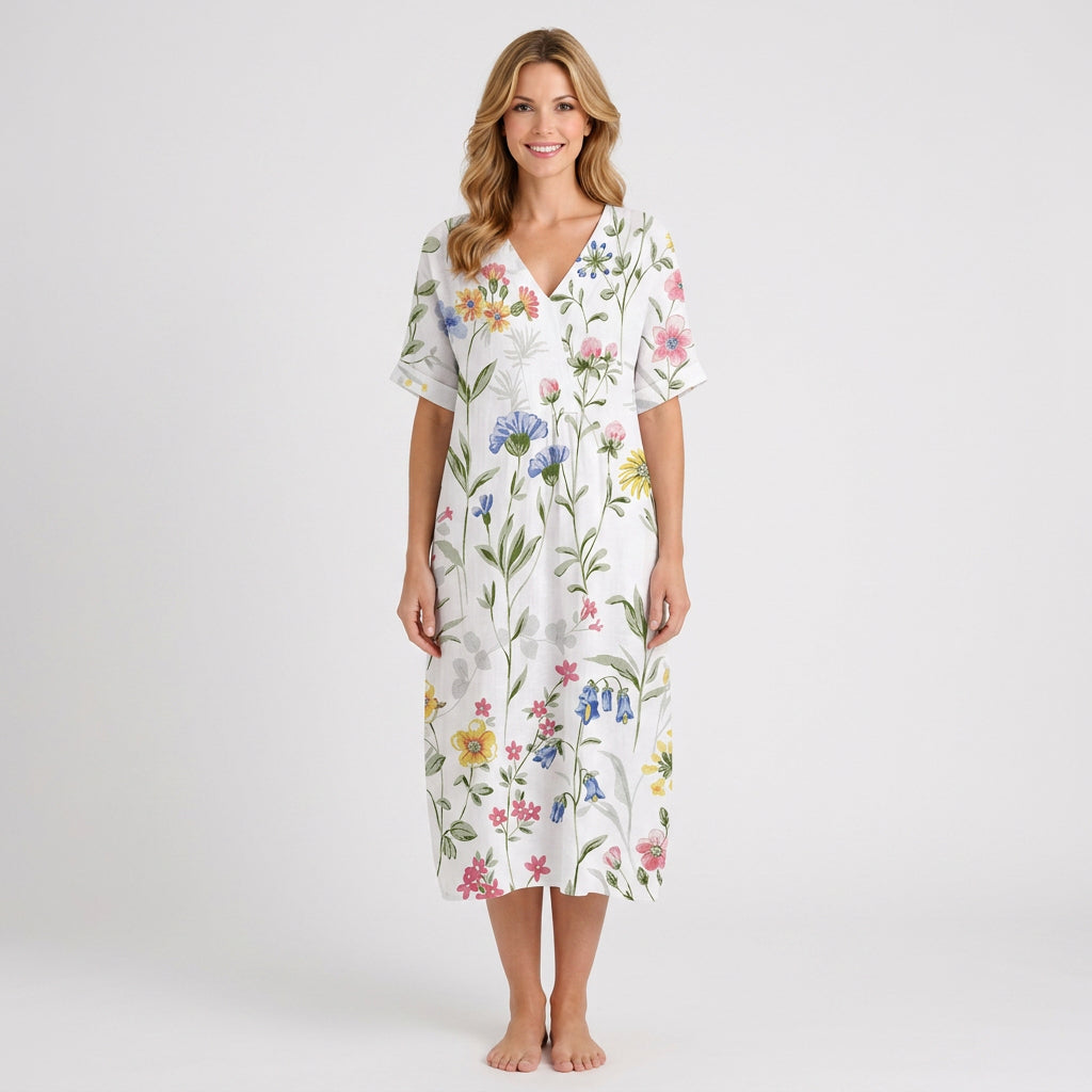 Watercolour Floral Midi Dress