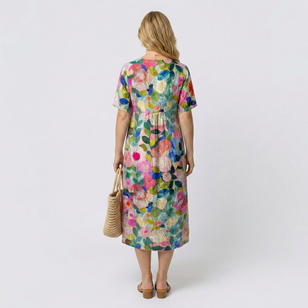 Watercolour Floral Midi Dress