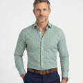Men’s Vertical Stripe Button-Up Shirt