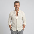 Men’s Mandarin Collar Linen Shirt