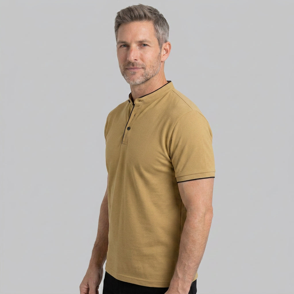 Men’s Collarless Polo Shirt