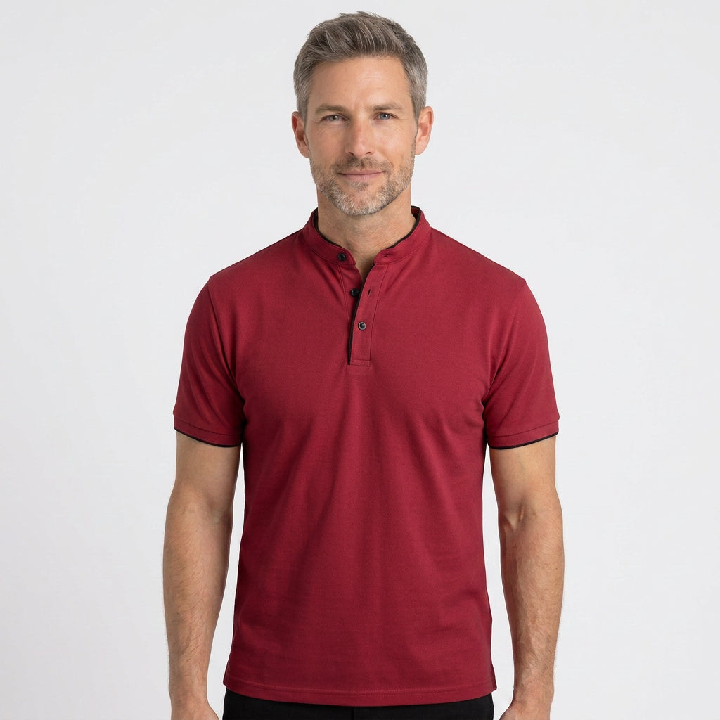 Men’s Collarless Polo Shirt