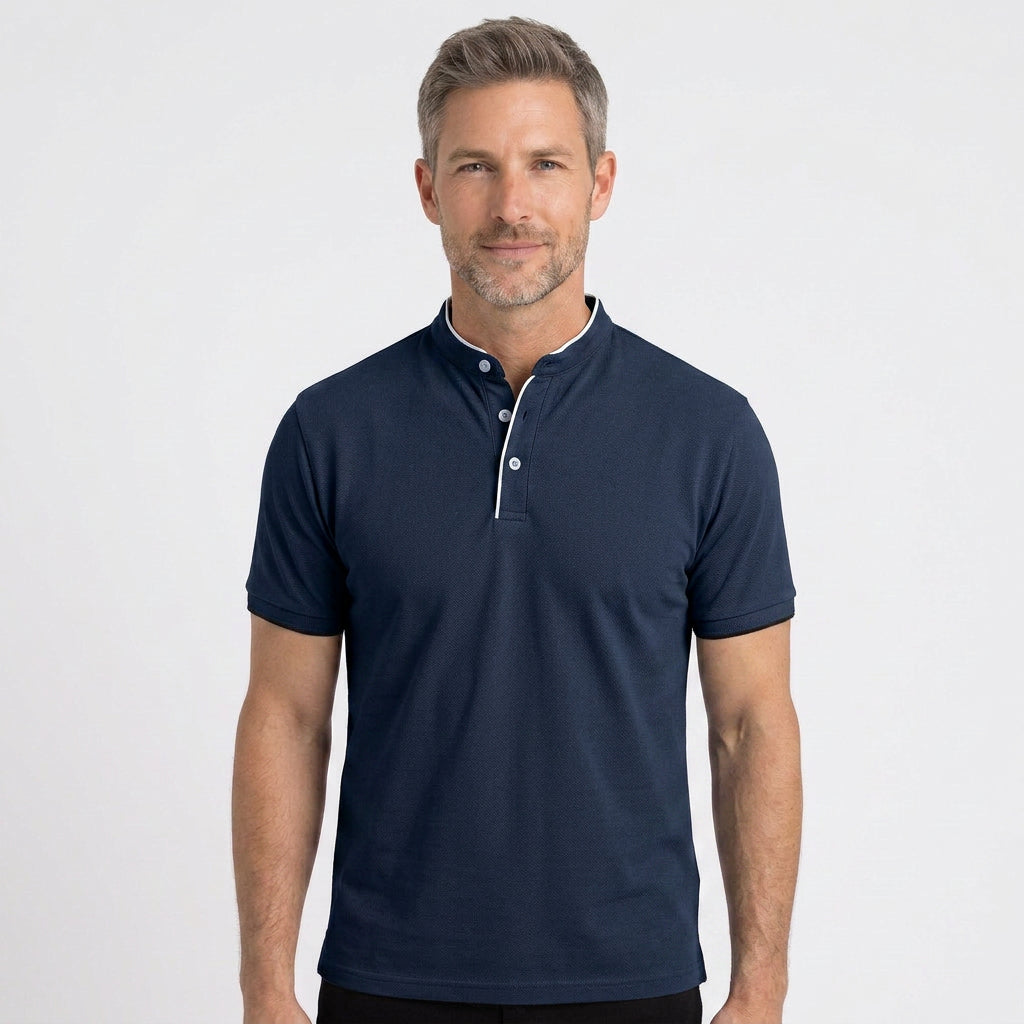 Men’s Collarless Polo Shirt